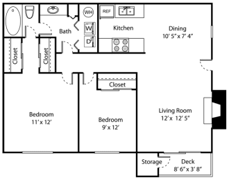 2 beds, 1 bath, 850 sqft, $2,609