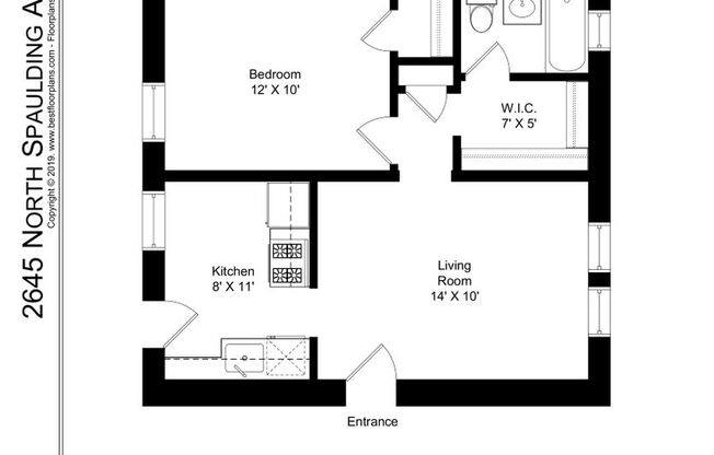 1 bed, 1 bath, 555 sqft, $1,895, Unit 2645-3E