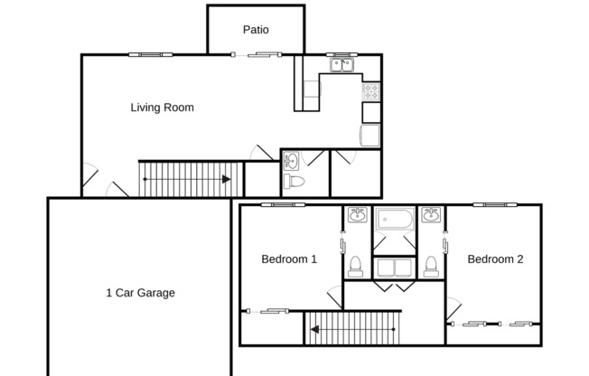 2 beds, 2 baths, 1,197 sqft, $1,540, Unit RT 7105-25