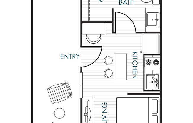 Studio, 1 bath, 390 sqft, $2,345