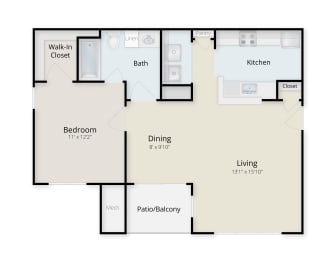 a floor plan of a two bedroom apartment