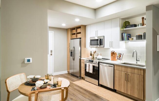 A thoughtfully designed kitchen at Modera McGavock, featuring clean finishes and everyday functionality.