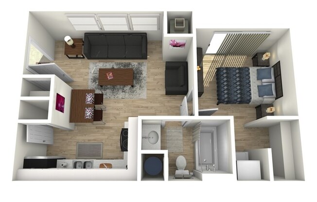 1 bed, 1 bath, 484 sqft, $1,401