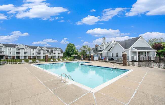 Poolside Relaxing Sundeck at The Crossings Apartments, Michigan