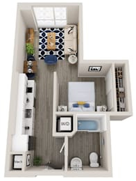 Studio, 1 bath, 479 sqft, $2,300