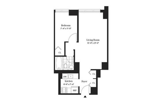 1 bed, 1 bath, -1 sqft, $4,650, Unit 19G