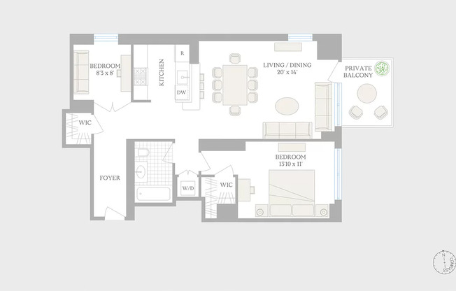 2 beds, 1 bath, 1,005 sqft, $6,250, Unit 7B