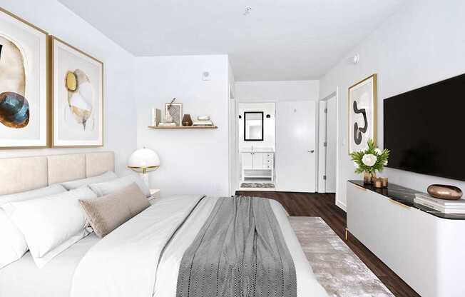 Bedroom area at The Glover House, Washington