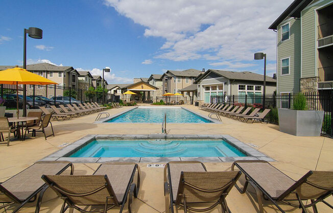 Hot Tub And Swimming Pool at Talavera at the Junction Apartments & Townhomes, Midvale, Utah