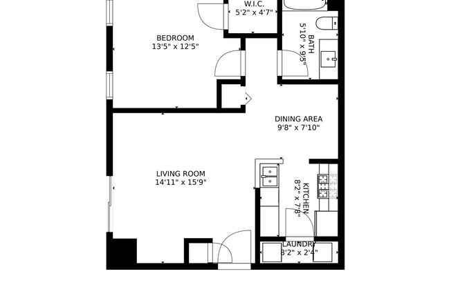 1 bed, 1 bath, $1,600