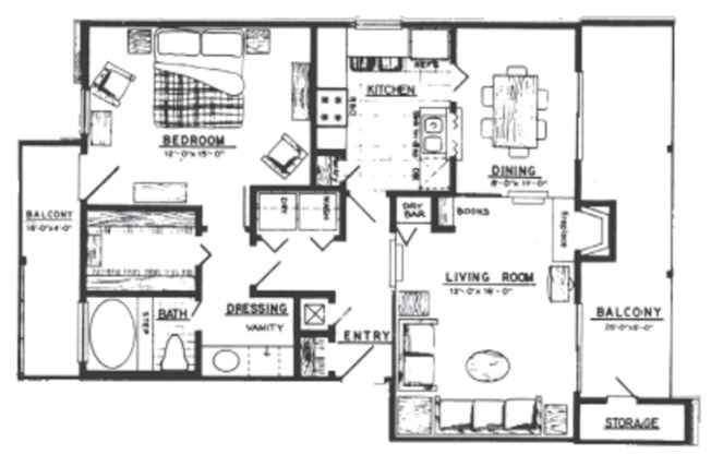 1 bed, 1 bath, 851 sqft, $889