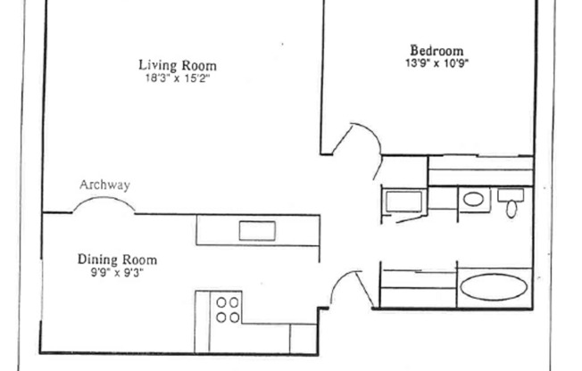 1 bed, 1 bath, 753 sqft, $1,199, Unit F201