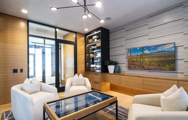 a living room with couches and a coffee table