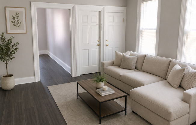 Updated, spacious 2 bedroom, 1 bathroom first floor apartment in the transforming Belknap neighborhood