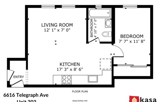 1 bed, 1 bath, 400 sqft, $2,012, Unit 303