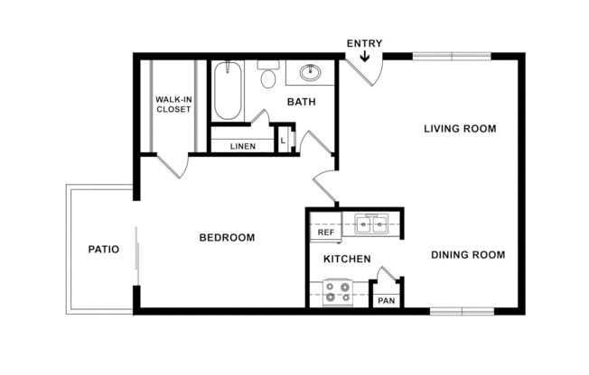 1 bed, 1 bath, 545 sqft, $1,194