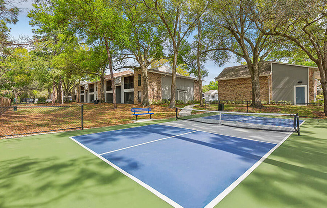 Community Pickleball Courts with Nets at Grand Pavilion Apartments in Tampa, FL.