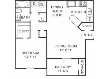 1 bed, 1 bath, 750 sqft, $1,502