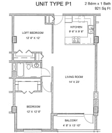 1 bed, 1 bath, 921 sqft, $1,860