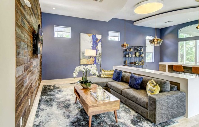 Contemporary Living Room at Tuscany Bay Apartments, Tampa, FL