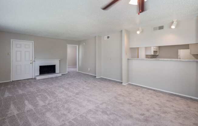 Sawgrass: Living Room with Fireplace, at Westdale Hills, Texas, 76040