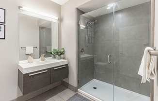 Luxurious Walk In Shower  | A2 Floorplan | The Tower at OPOP