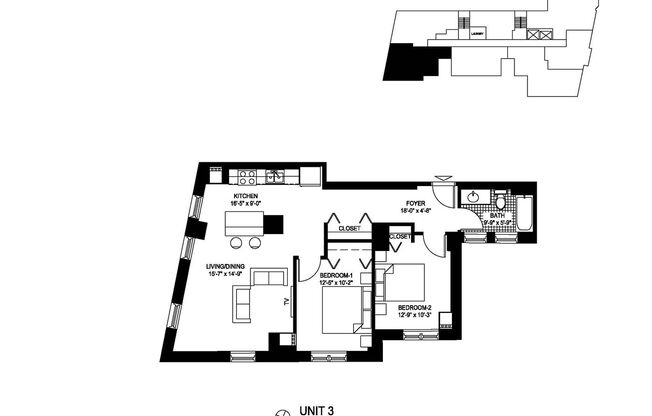 2 beds, 1 bath, $2,225, Unit 403