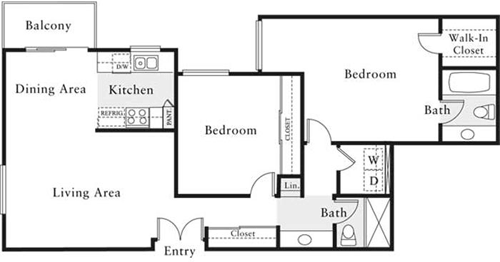 2 beds, 2 baths, 992 sqft, $3,387, Unit 0202