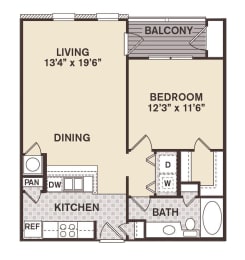 1 bed, 1 bath, 691 sqft, $1,278