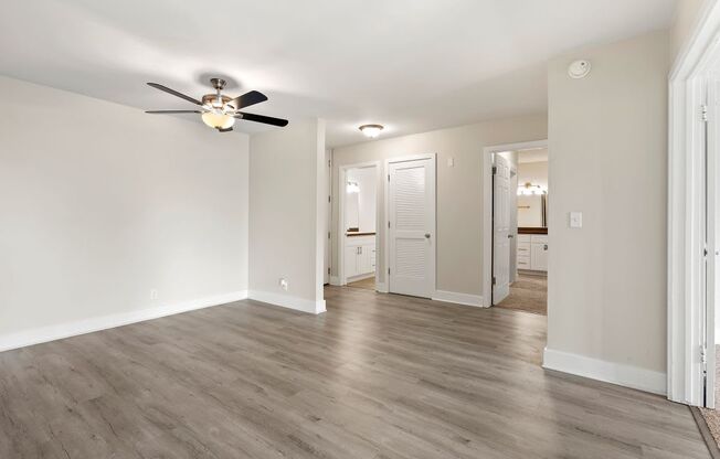 Apartments for Rent in Culver City - Parkway Plaza Apartments Hallway with Hardwood Laminate Flooring