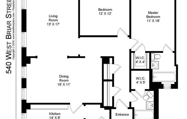 2 beds, 2 baths, 1,275 sqft, $2,950, Unit 540-2A