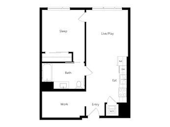 1 bed, 1 bath, 787 sqft, $2,606