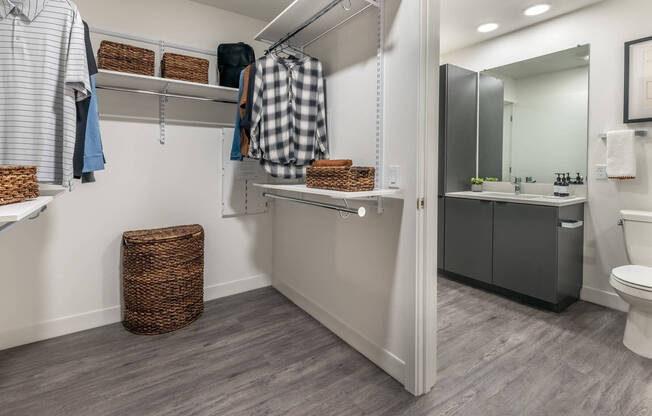 1 Bedroom Model Walk-Through Closet - Coen & Columbia