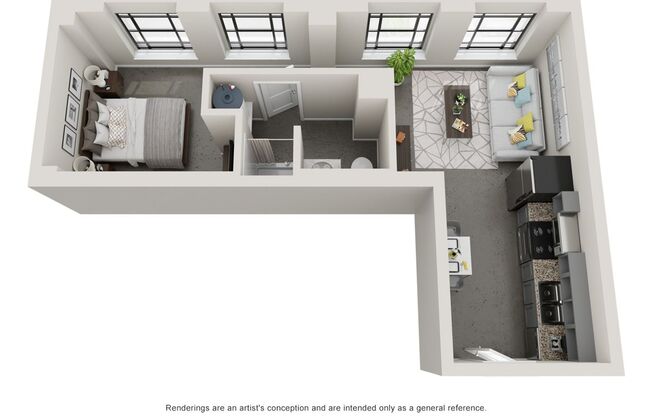 1 bed, 1 bath, 486 sqft, $1,050, Unit 301