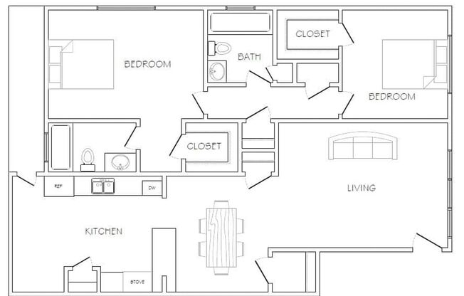 2 beds, 2 baths, 1,100 sqft, $1,850, Unit 202