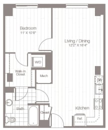 1 bed, 1 bath, 688 sqft, $2,031