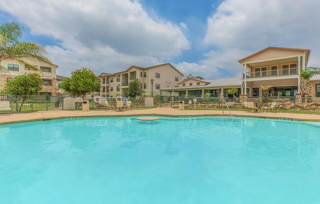 a pool next to a body of water