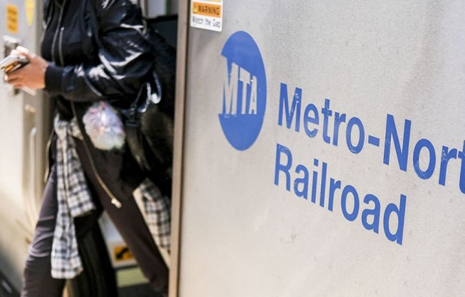 Metro North Railroad at 15 Bank Apartments, White Plains, NY, 10606