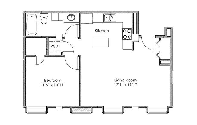 1 bed, 1 bath, $1,045, Unit 503