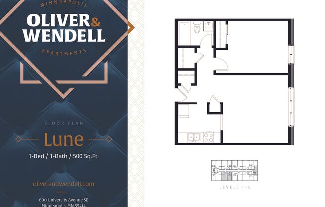 1 bed, 1 bath, 500 sqft, $1,240, Unit 2026 Waitlist One Bedroom