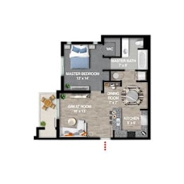1 bed, 1 bath, 895 sqft, $1,620