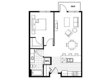 1 bed, 1 bath, 634 sqft, $2,427