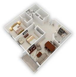 2 beds, 1 bath, 1,003 sqft, $1,610