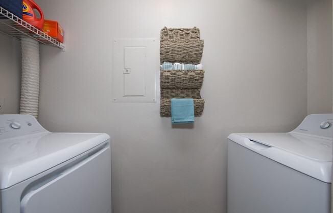 Laundry with washer and dryer at St. Croix Apartments in Virginia Beach VA