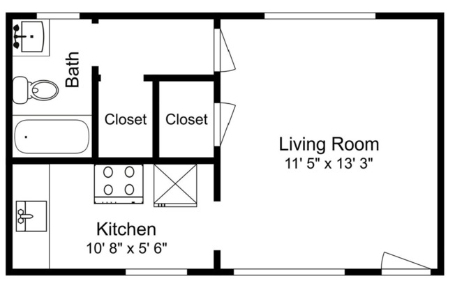 Studio, 1 bath, 323 sqft, $1,745, Unit 40