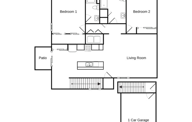 2 beds, 2 baths, 1,435 sqft, $1,995, Unit EC 4118-02