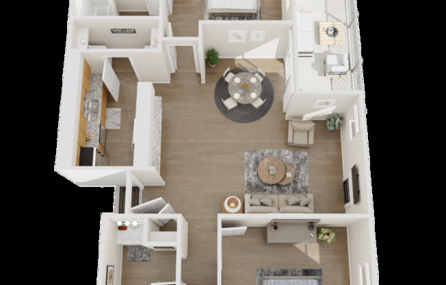 2 beds, 2 baths, 975 sqft, $1,305