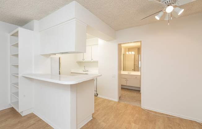 Kitchen with White Appliances and White Cabinets