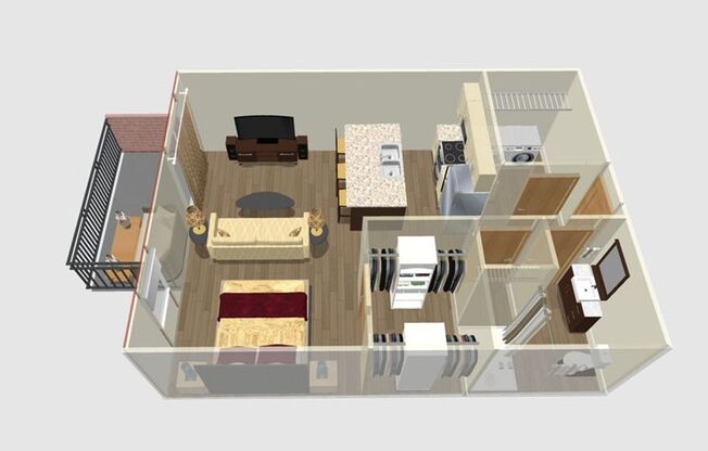 Studio, 1 bath, 563 sqft, $1,550, Unit 104-123