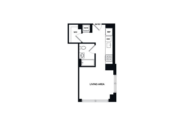 Studio, 1 bath, 425 sqft, $3,260, Unit 15E